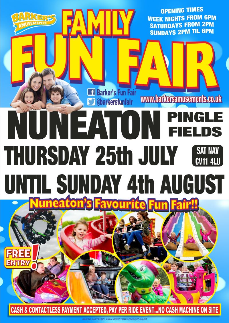 Barkers Funfair visit the Pingles Showground 25 July to 4 August